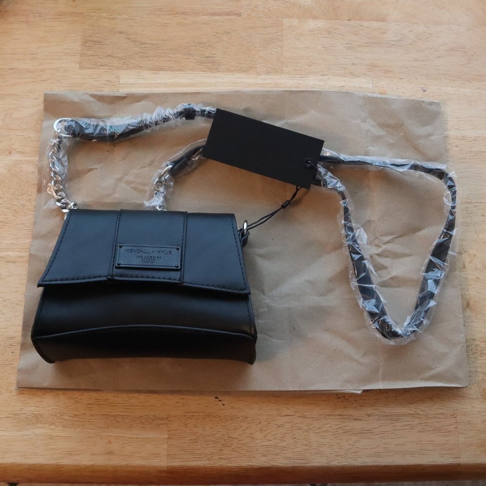 Kendall + Kylie Black Faux Leather Crossbody Bag | OS